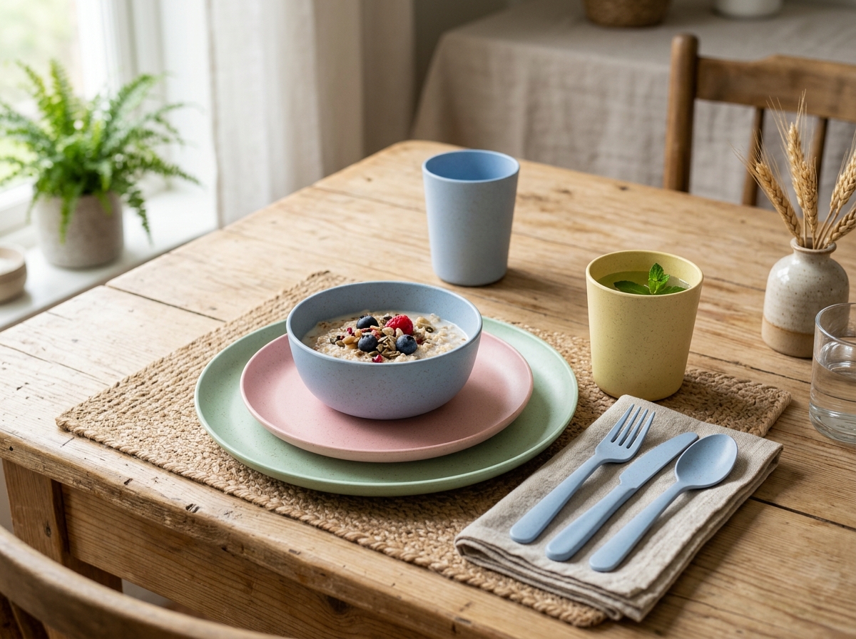 Wheat Straw Portable Dinnerware Sets Factory | Naike Gifts